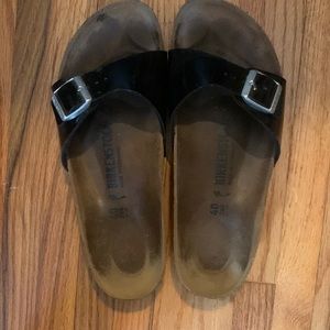 Size 40 Birkenstock Slides very good condition.  Patent Leather